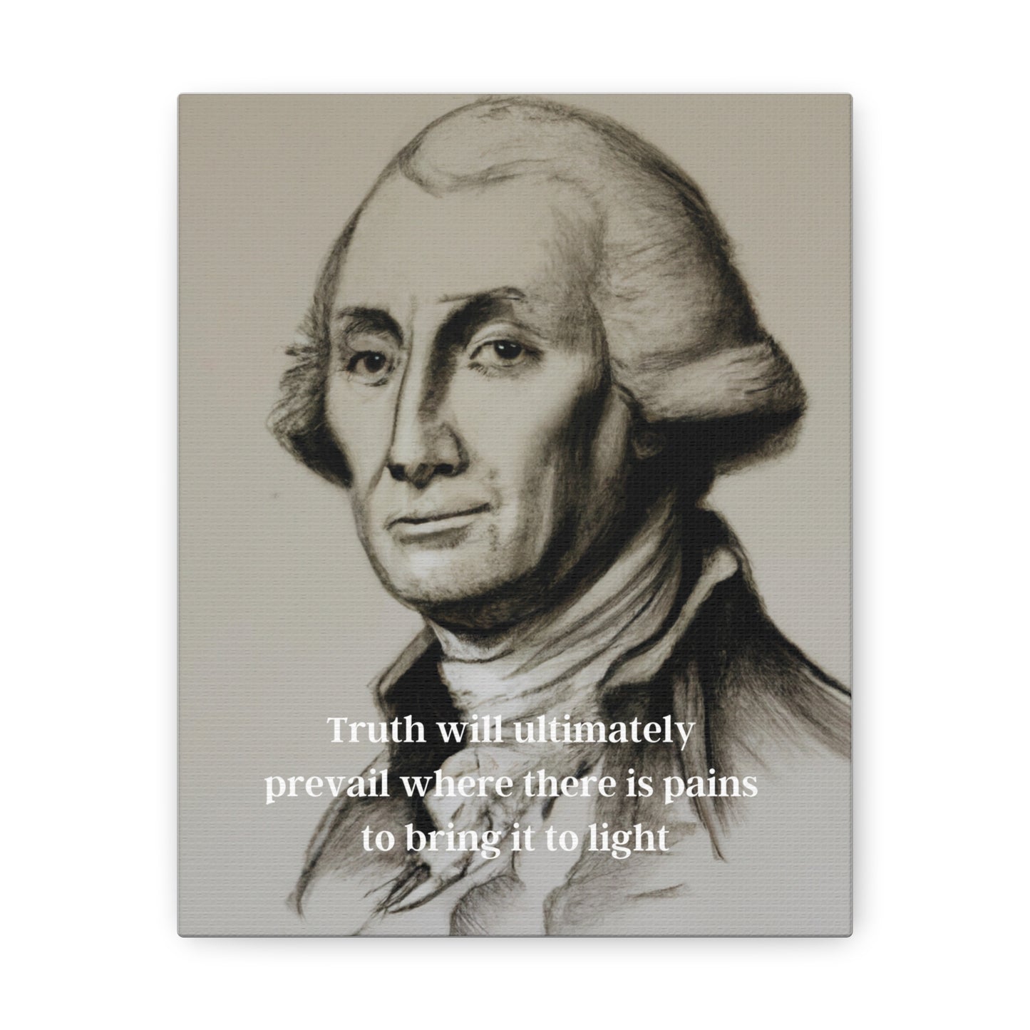 George Washington Quote 2, AI Canvas Art, Neutral Toned Portrait with Low Lettering, 1st President of the United States, American Patriots, AI Art, Political Art, Canvas Prints, Presidential Portraits, Presidential Quotes, Inspirational Quotes