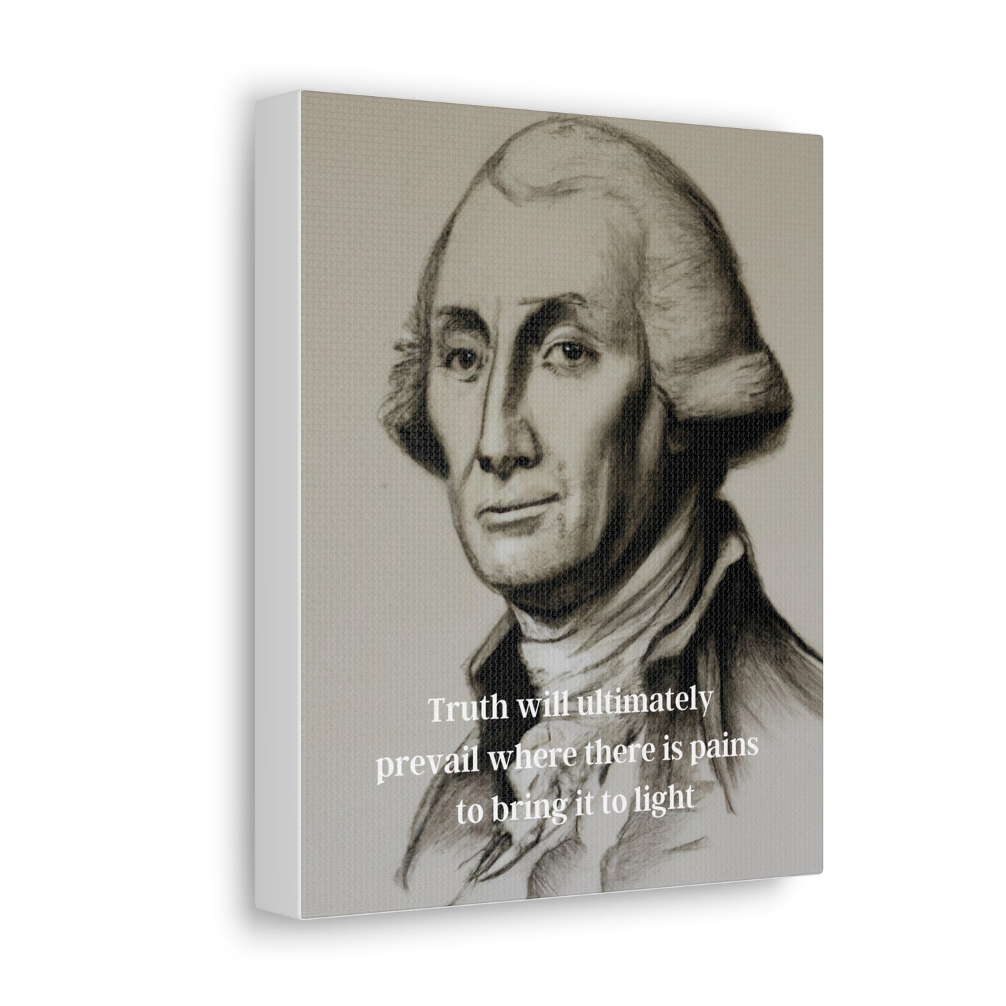 George Washington Quote 2, AI Canvas Art, Neutral Toned Portrait with Low Lettering, 1st President of the United States, American Patriots, AI Art, Political Art, Canvas Prints, Presidential Portraits, Presidential Quotes, Inspirational Quotes