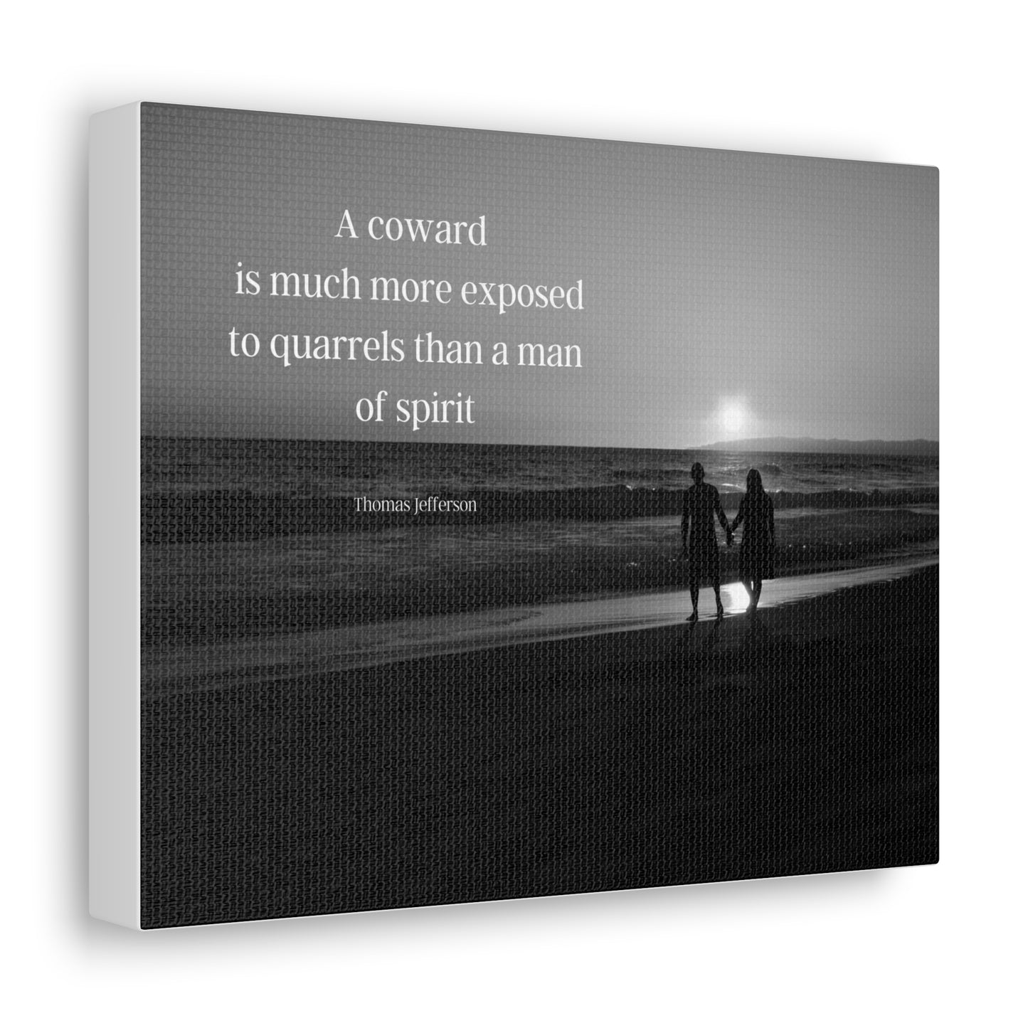 Thomas Jefferson Quote 6, Canvas Art, Horizontal Beach Print in Black and White, 3rd President of the United States, Ocean Art, Sunset, Nature, Political Art, Canvas Prints, Presidential Quotes, Inspirational Quotes