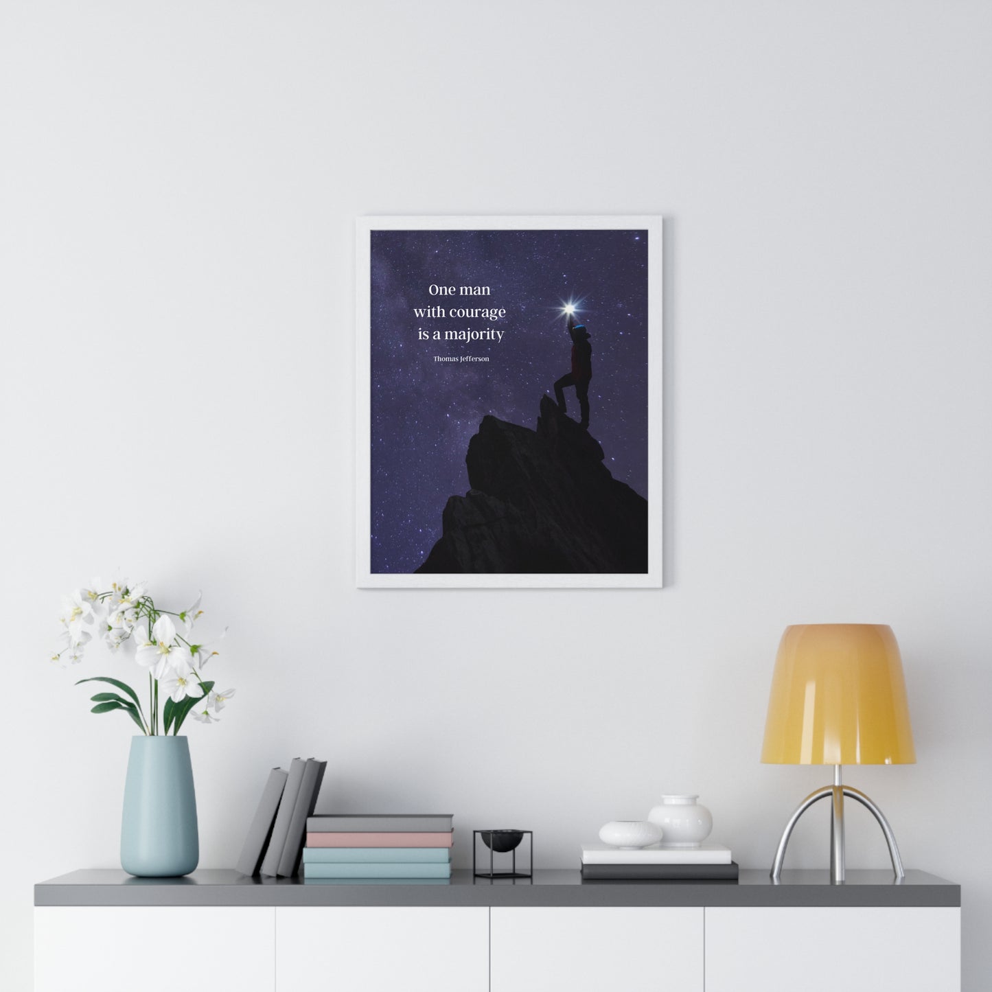 Thomas Jefferson Quote 4, Poster Art, Mountaintop, Reach for the Stars in Color, Nature, 3rd President of the United States, American Patriots, AI Art, Political Art, Presidential Quotes, Inspirational Quotes