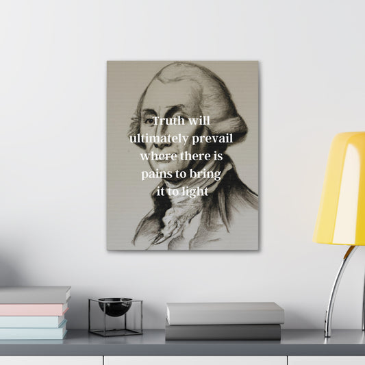 George Washington Quote 2, AI Canvas Art, Neutral Toned Portrait, 1st President of the United States, American Patriots, AI Art, Political Art, Canvas Prints, Presidential Portraits, Presidential Quotes, Inspirational Quotes