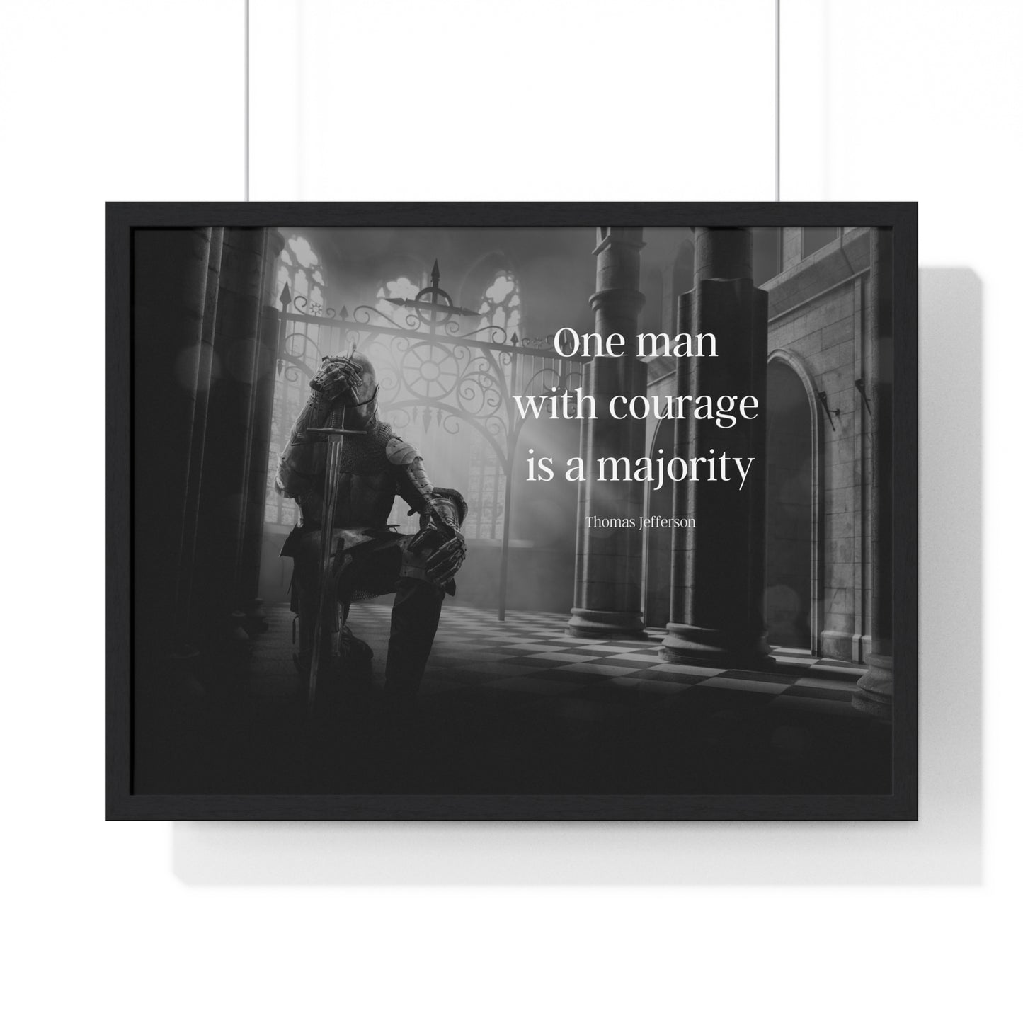 Thomas Jefferson Quote 4, Poster Art, Horizontal Print, Knight, Courage 3rd President of the United States, American Patriots, AI Art, Political Art, Presidential Quotes, Inspirational Quotes