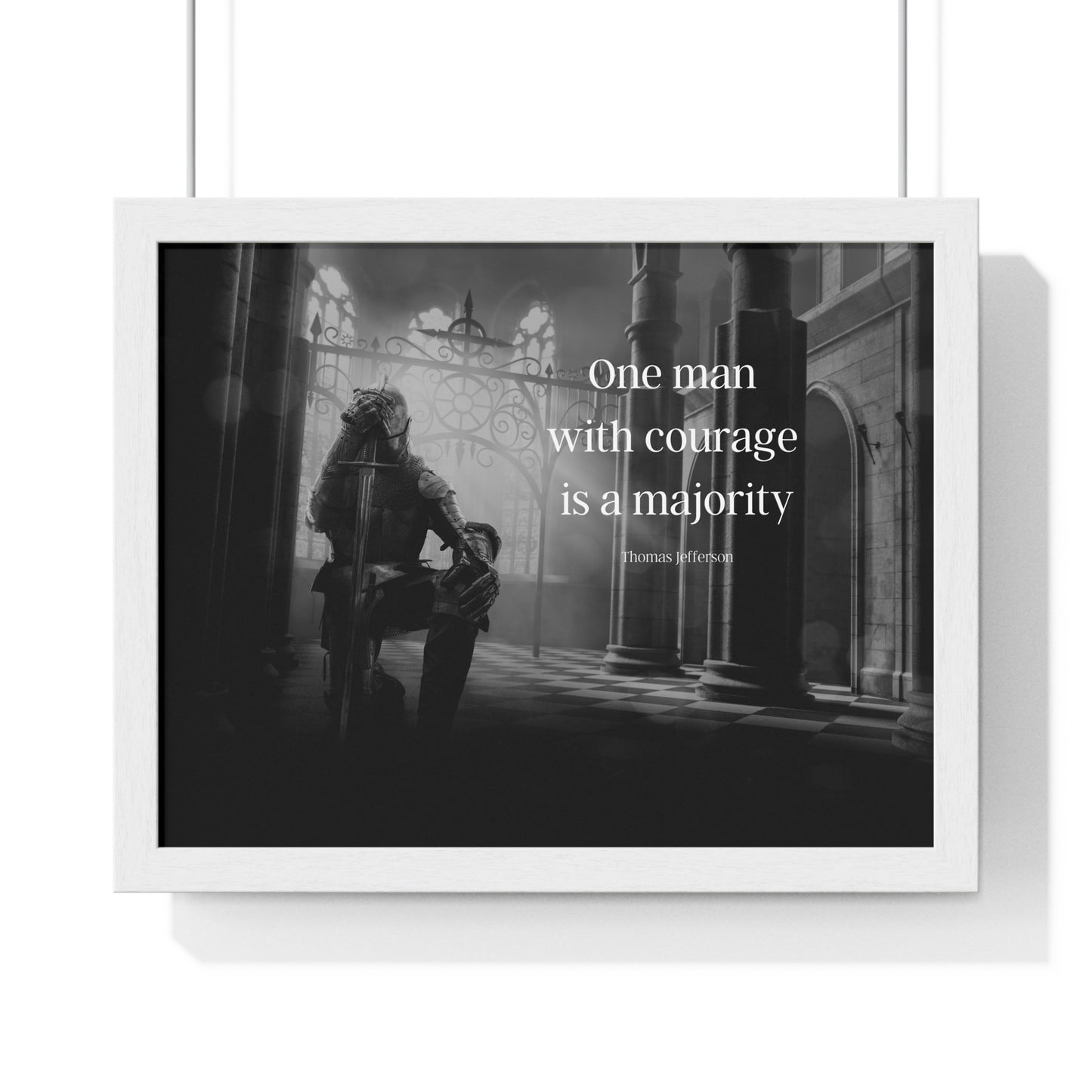 Thomas Jefferson Quote 4, Poster Art, Horizontal Print, Knight, Courage 3rd President of the United States, American Patriots, AI Art, Political Art, Presidential Quotes, Inspirational Quotes