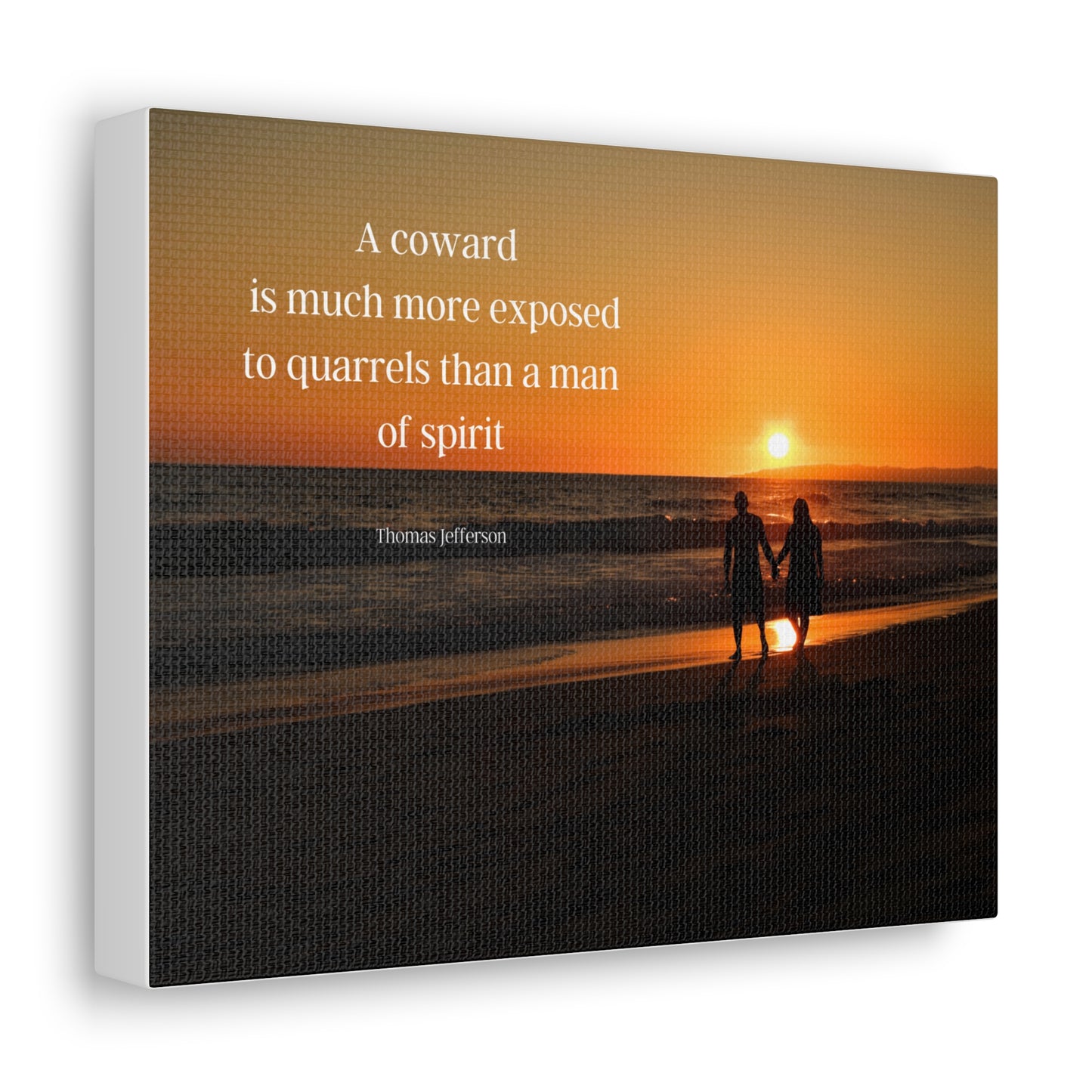 Thomas Jefferson Quote 6, Canvas Art, Horizontal Beach Print in Color, 3rd President of the United States, Ocean Art, Sunset, Nature, Political Art, Canvas Prints, Presidential Quotes, Inspirational Quotes