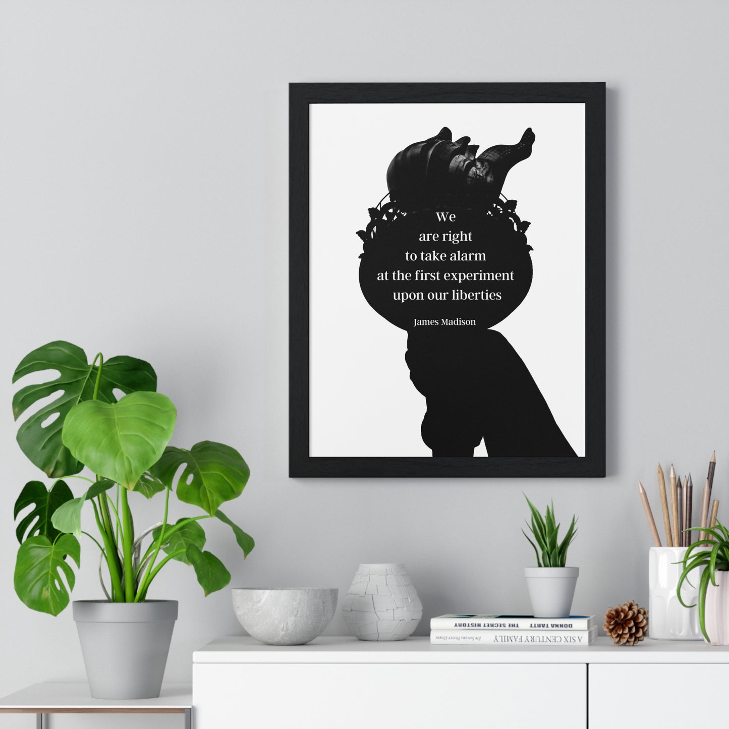 James Madison Quote 4, Poster Art, Dark Liberty Torch Print, 4th President of the United States, American Patriots, Statue of Liberty, Democracy, Freedom, Justice, Political Art, Poster Prints, Presidential Quotes, Inspirational Quotes