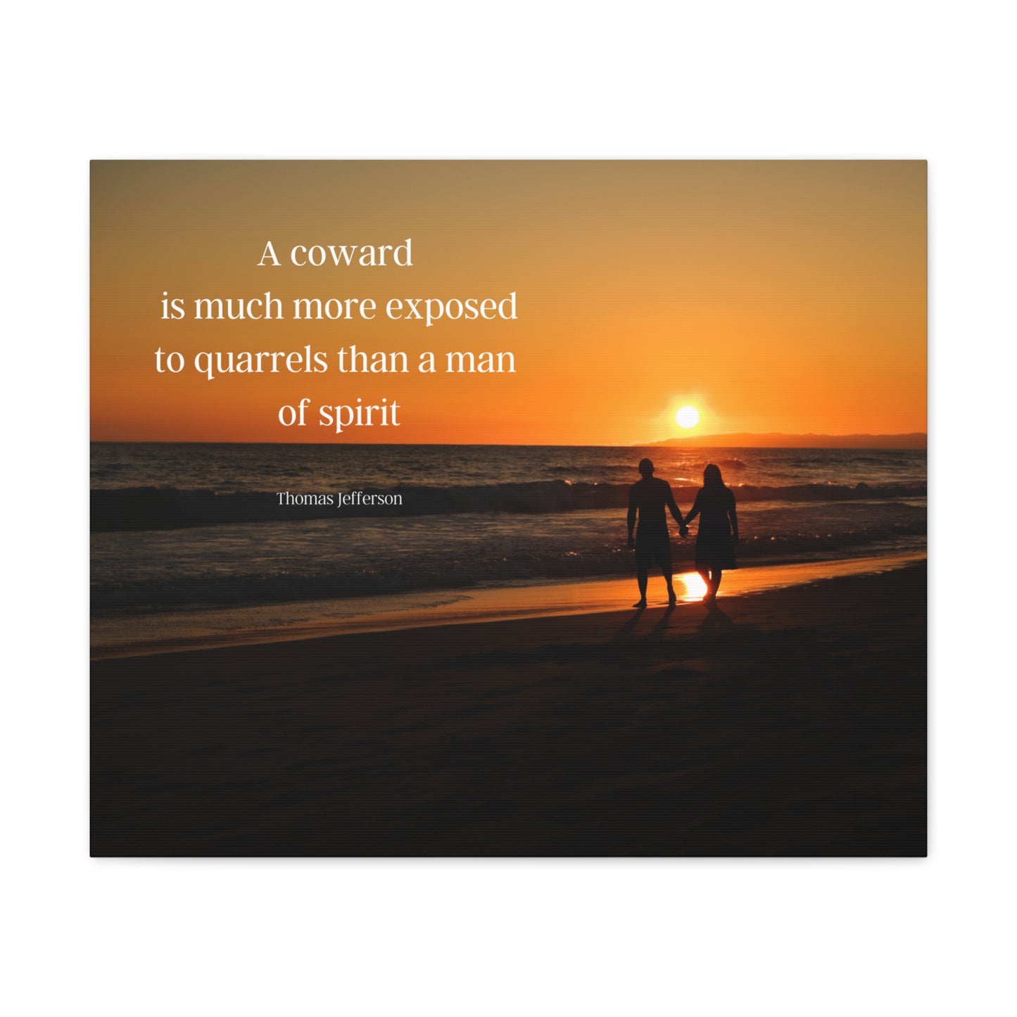 Thomas Jefferson Quote 6, Canvas Art, Horizontal Beach Print in Color, 3rd President of the United States, Ocean Art, Sunset, Nature, Political Art, Canvas Prints, Presidential Quotes, Inspirational Quotes