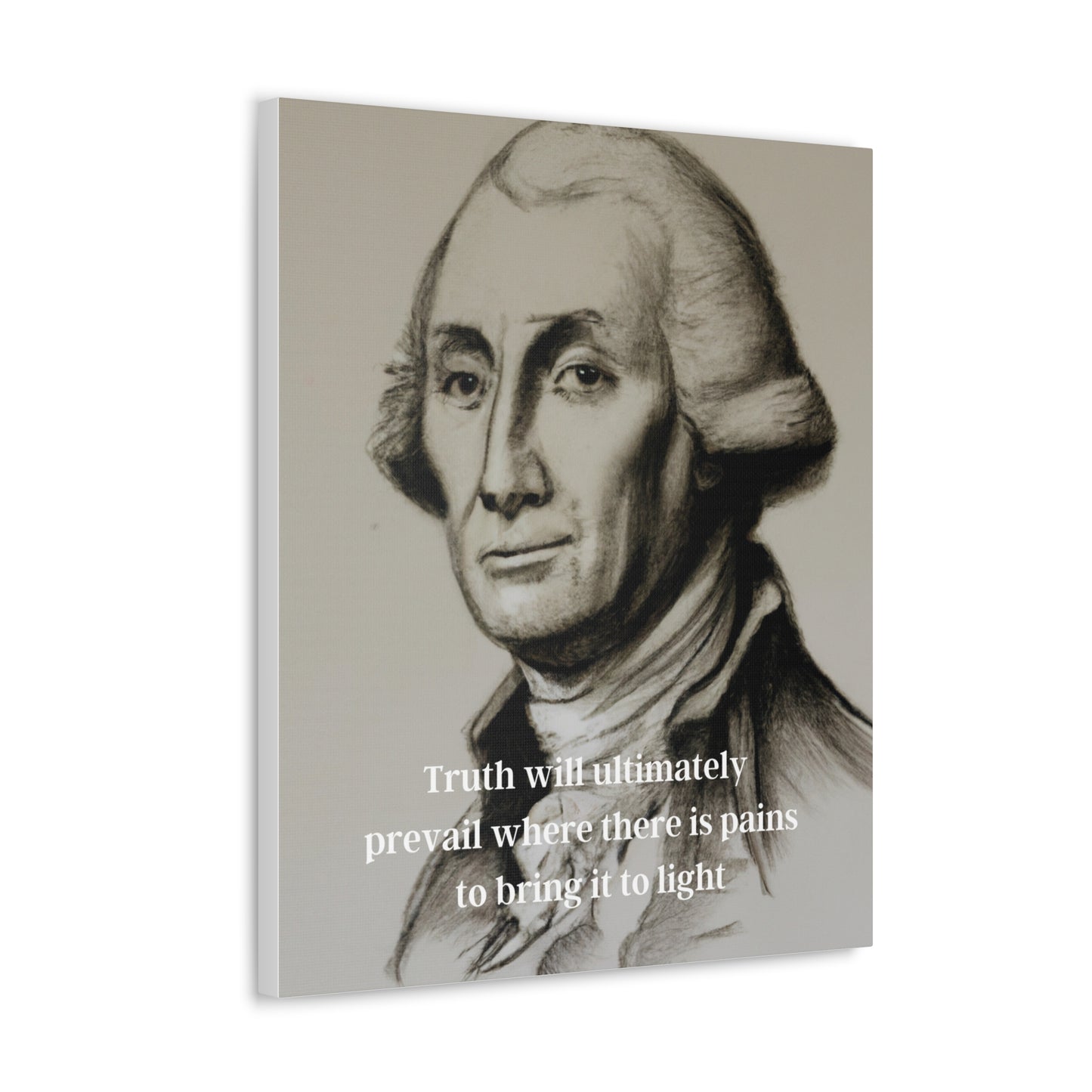 George Washington Quote 2, AI Canvas Art, Neutral Toned Portrait with Low Lettering, 1st President of the United States, American Patriots, AI Art, Political Art, Canvas Prints, Presidential Portraits, Presidential Quotes, Inspirational Quotes