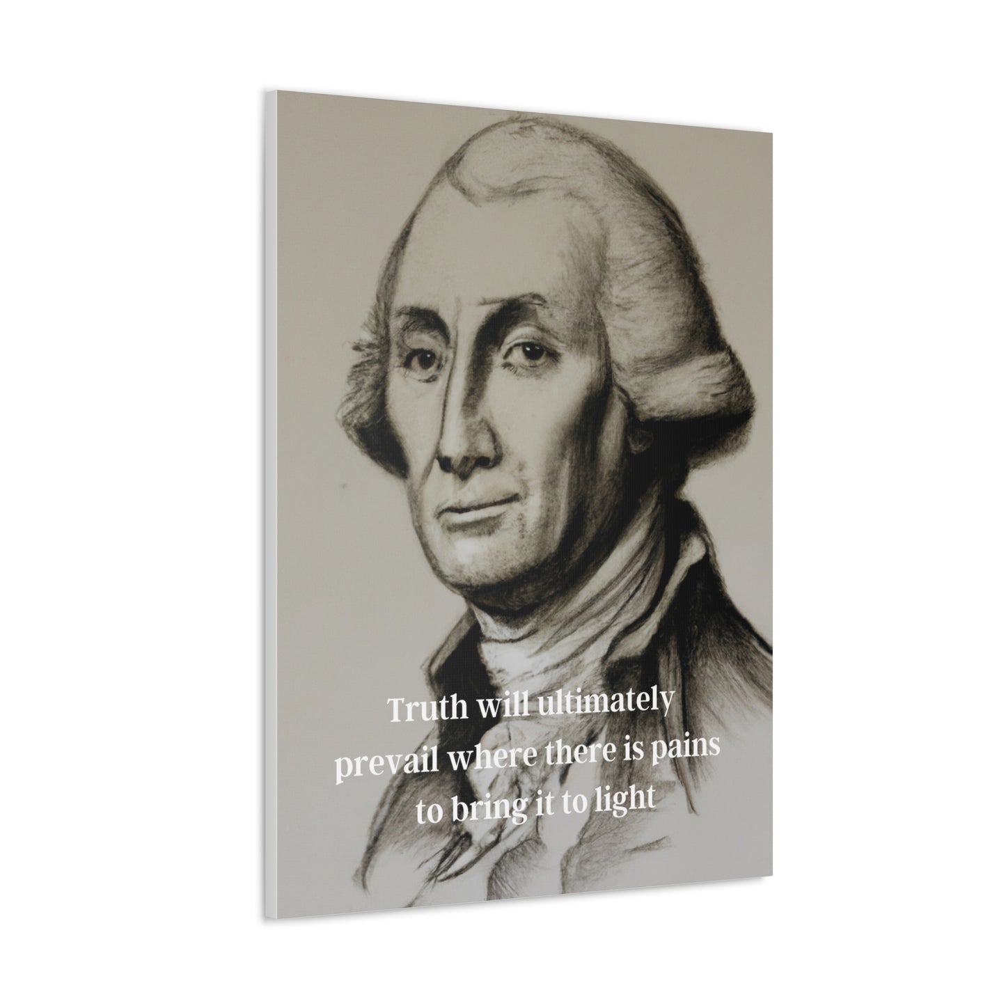 George Washington Quote 2, AI Canvas Art, Neutral Toned Portrait with Low Lettering, 1st President of the United States, American Patriots, AI Art, Political Art, Canvas Prints, Presidential Portraits, Presidential Quotes, Inspirational Quotes