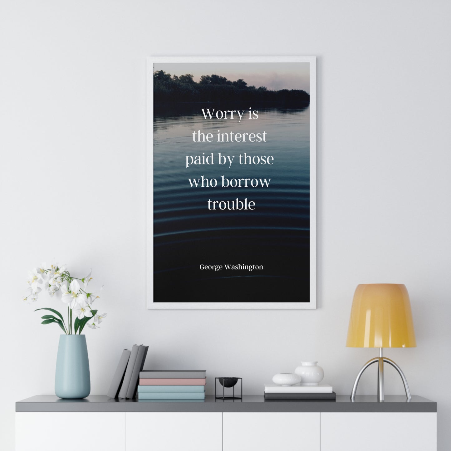 George Washington Quote 3, Poster Art, 1st President of the United States, AI Art, Lake, Nature, Political Art, Poster Prints, Presidential Quotes, Inspirational Quotes