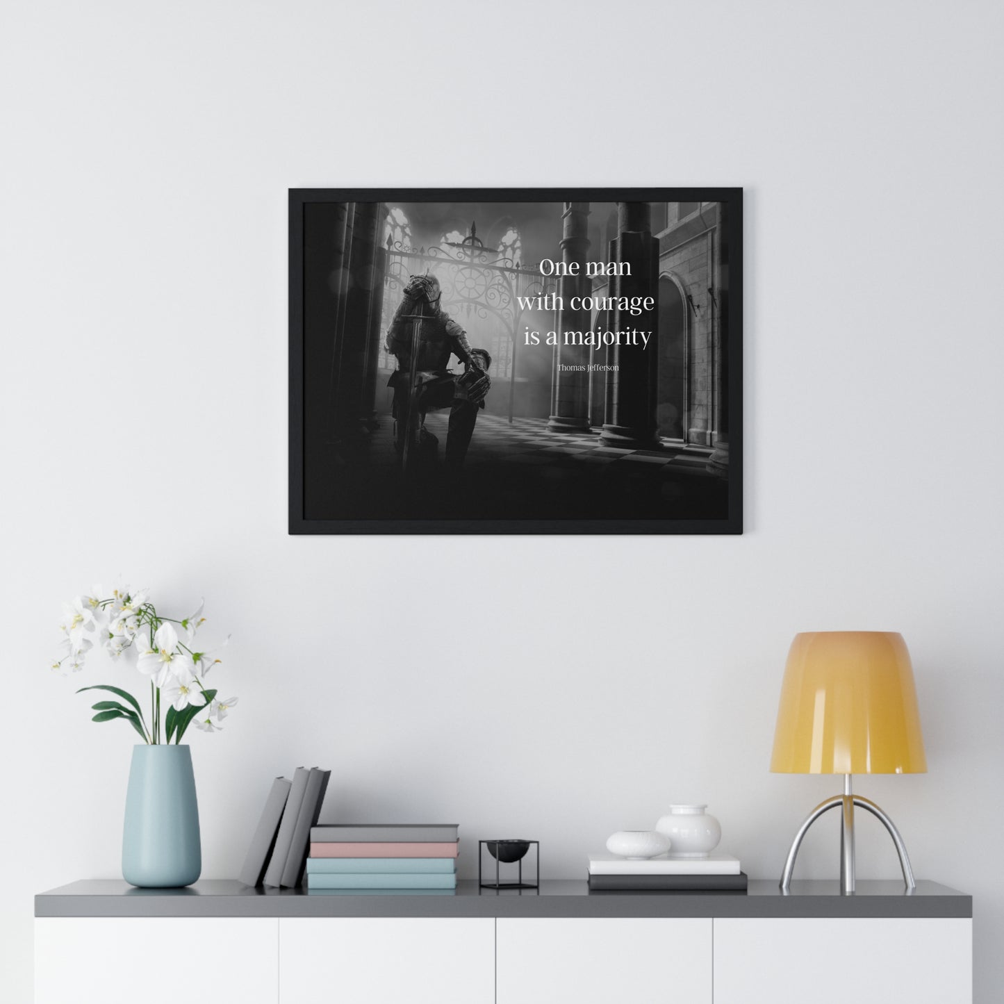 Thomas Jefferson Quote 4, Poster Art, Horizontal Print, Knight, Courage 3rd President of the United States, American Patriots, AI Art, Political Art, Presidential Quotes, Inspirational Quotes