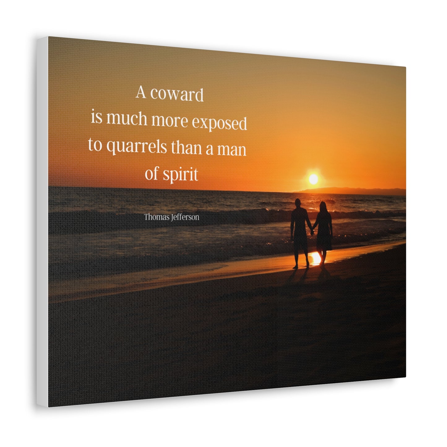 Thomas Jefferson Quote 6, Canvas Art, Horizontal Beach Print in Color, 3rd President of the United States, Ocean Art, Sunset, Nature, Political Art, Canvas Prints, Presidential Quotes, Inspirational Quotes