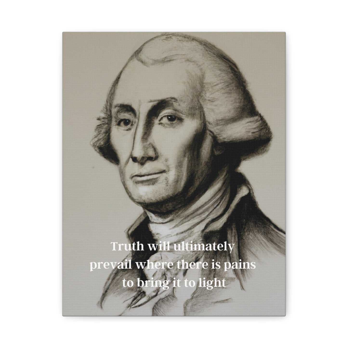 George Washington Quote 2, AI Canvas Art, Neutral Toned Portrait with Low Lettering, 1st President of the United States, American Patriots, AI Art, Political Art, Canvas Prints, Presidential Portraits, Presidential Quotes, Inspirational Quotes