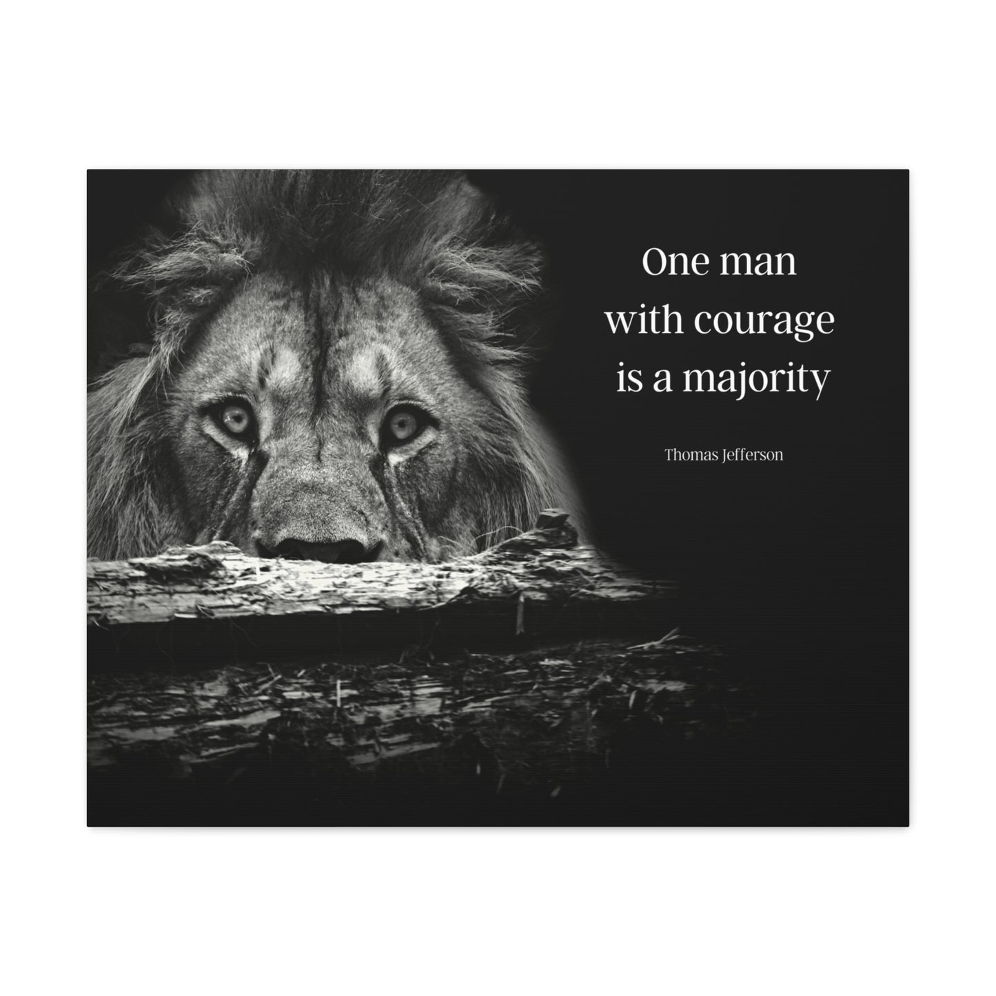 Thomas Jefferson Quote 4, Canvas Art, Horizontal Print, Lion, Courage, 3rd President of the United States, American Patriots, AI Art, Political Art, Canvas Prints, Presidential Quotes, Inspirational Quotes