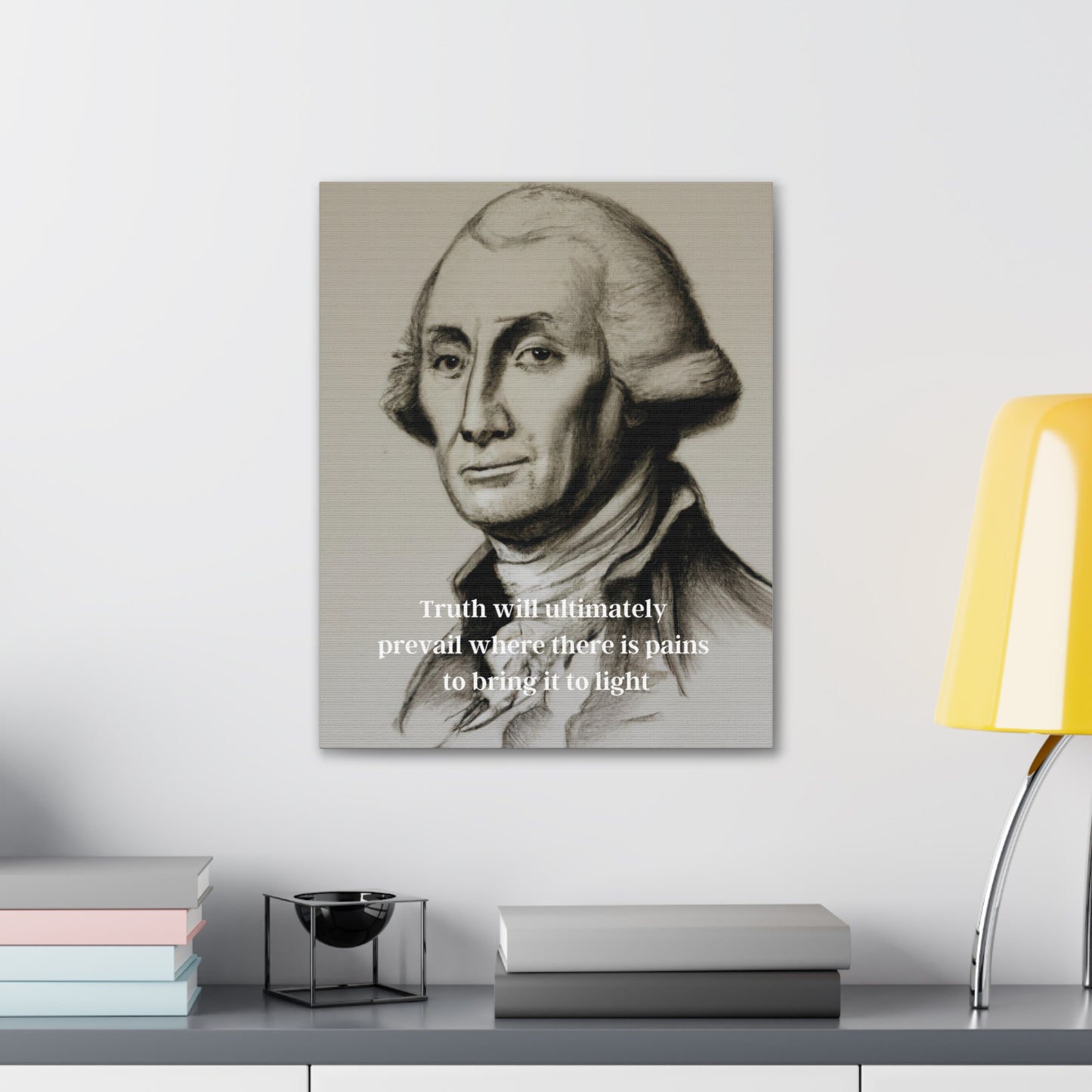 George Washington Quote 2, AI Canvas Art, Neutral Toned Portrait with Low Lettering, 1st President of the United States, American Patriots, AI Art, Political Art, Canvas Prints, Presidential Portraits, Presidential Quotes, Inspirational Quotes