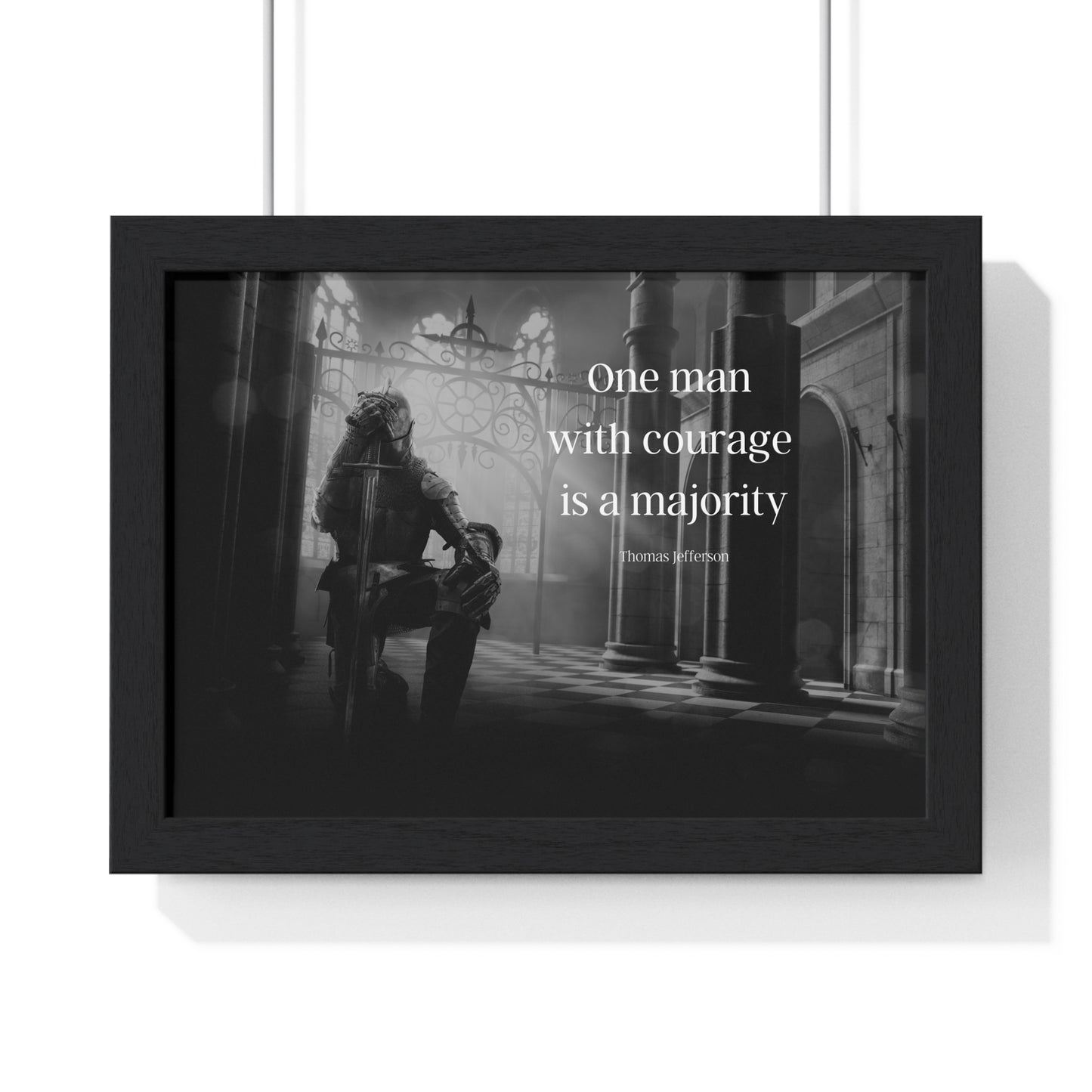 Thomas Jefferson Quote 4, Poster Art, Horizontal Print, Knight, Courage 3rd President of the United States, American Patriots, AI Art, Political Art, Presidential Quotes, Inspirational Quotes