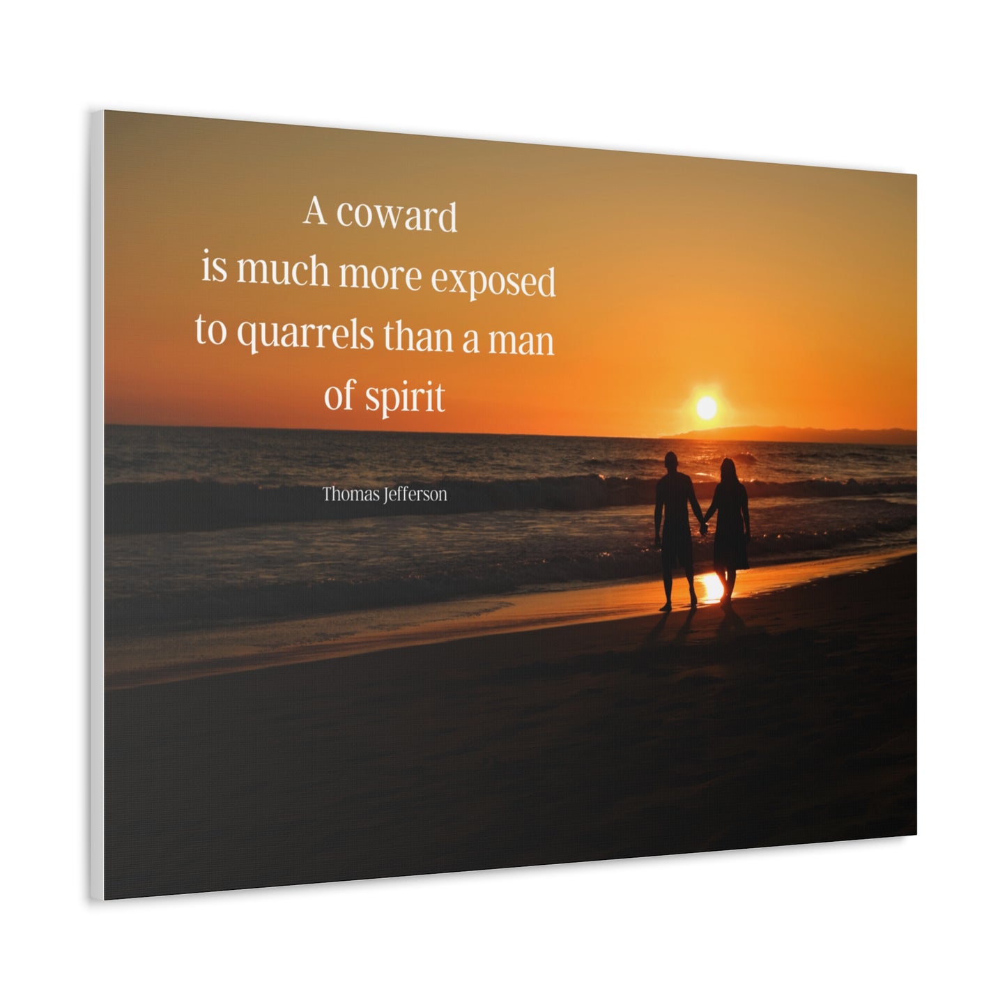 Thomas Jefferson Quote 6, Canvas Art, Horizontal Beach Print in Color, 3rd President of the United States, Ocean Art, Sunset, Nature, Political Art, Canvas Prints, Presidential Quotes, Inspirational Quotes