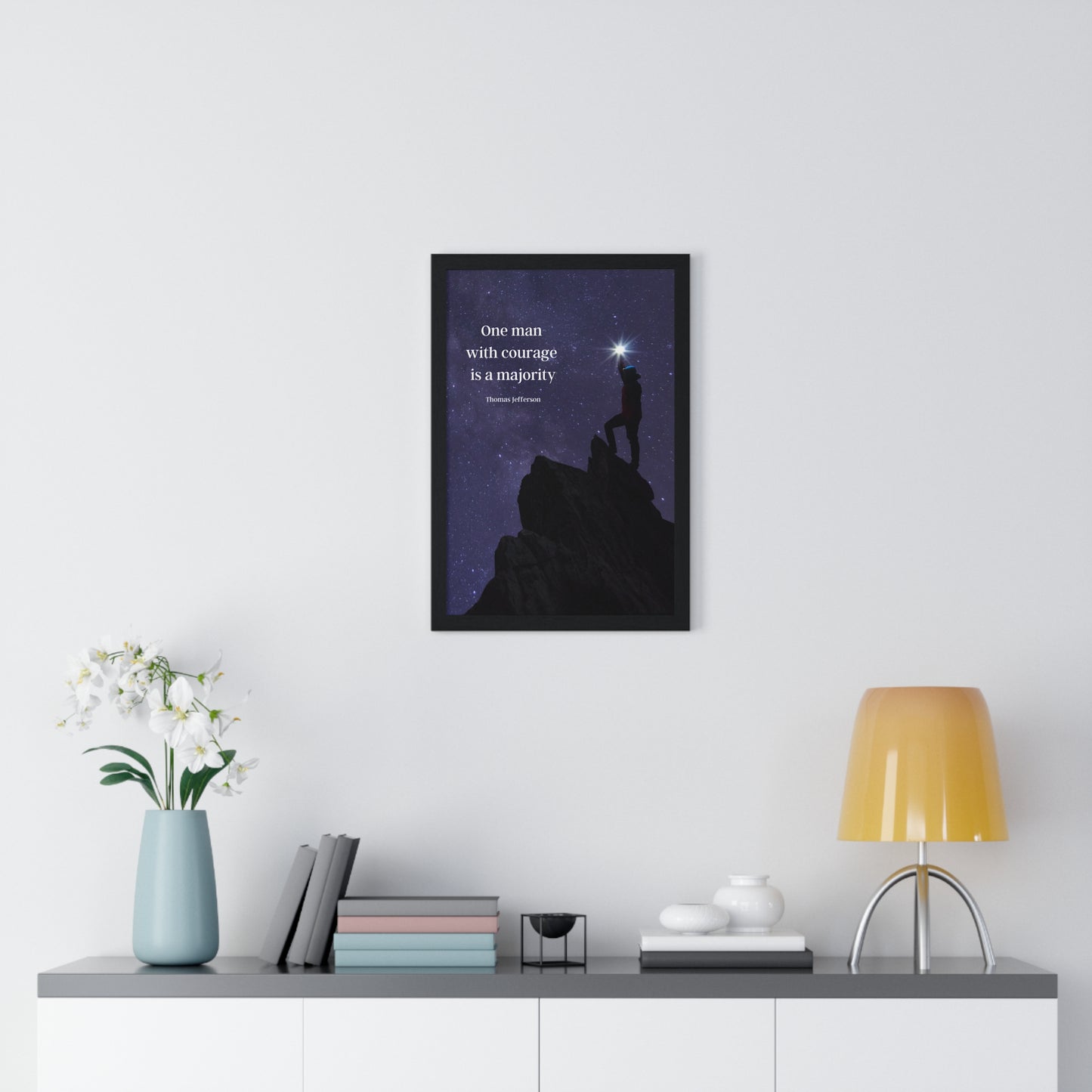 Thomas Jefferson Quote 4, Poster Art, Mountaintop, Reach for the Stars in Color, Nature, 3rd President of the United States, American Patriots, AI Art, Political Art, Presidential Quotes, Inspirational Quotes