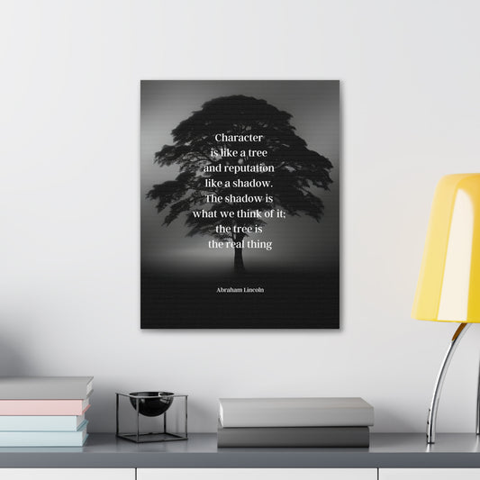 Abraham Lincoln Quote 10, Canvas Art, Tree of Truth, 16th President of the United States, American Patriots, Character, Shadow, Political Art, Canvas Prints, Presidential Quotes, Inspirational Quotes