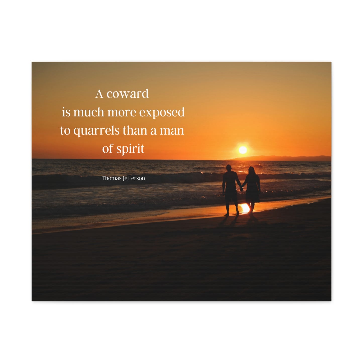 Thomas Jefferson Quote 6, Canvas Art, Horizontal Beach Print in Color, 3rd President of the United States, Ocean Art, Sunset, Nature, Political Art, Canvas Prints, Presidential Quotes, Inspirational Quotes